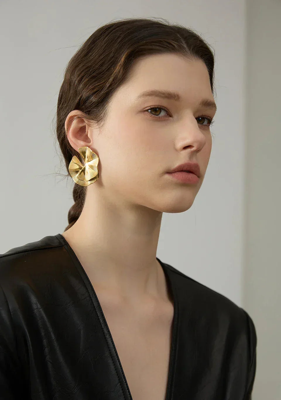 Golden Petal Statement Studs - TM & Co. Jewels