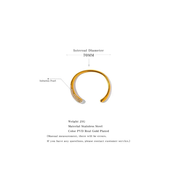 Geometric Grace Pearl Cuff - TM & Co. Jewels