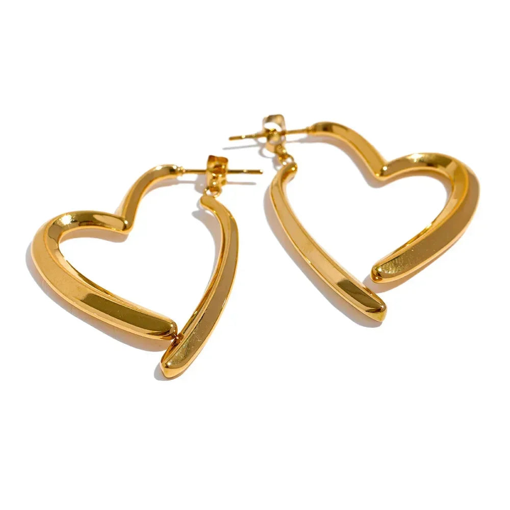 Floating Heart Hoop Earrings - TM & Co. Jewels