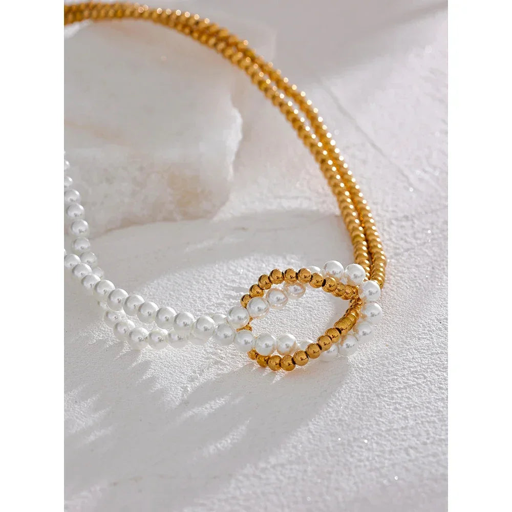 Aura Knot Pearl Choker - TM & CO. JEWELS 