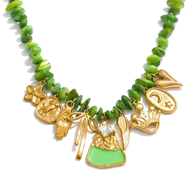 Seafoam & Petals Necklace - TM & CO. JEWELS 