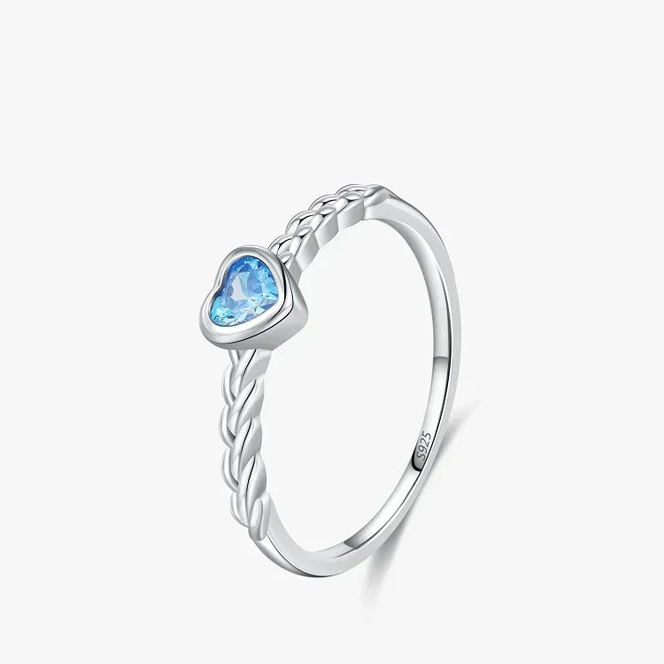 Blue Heart Romance Ring - TM & CO. JEWELS 
