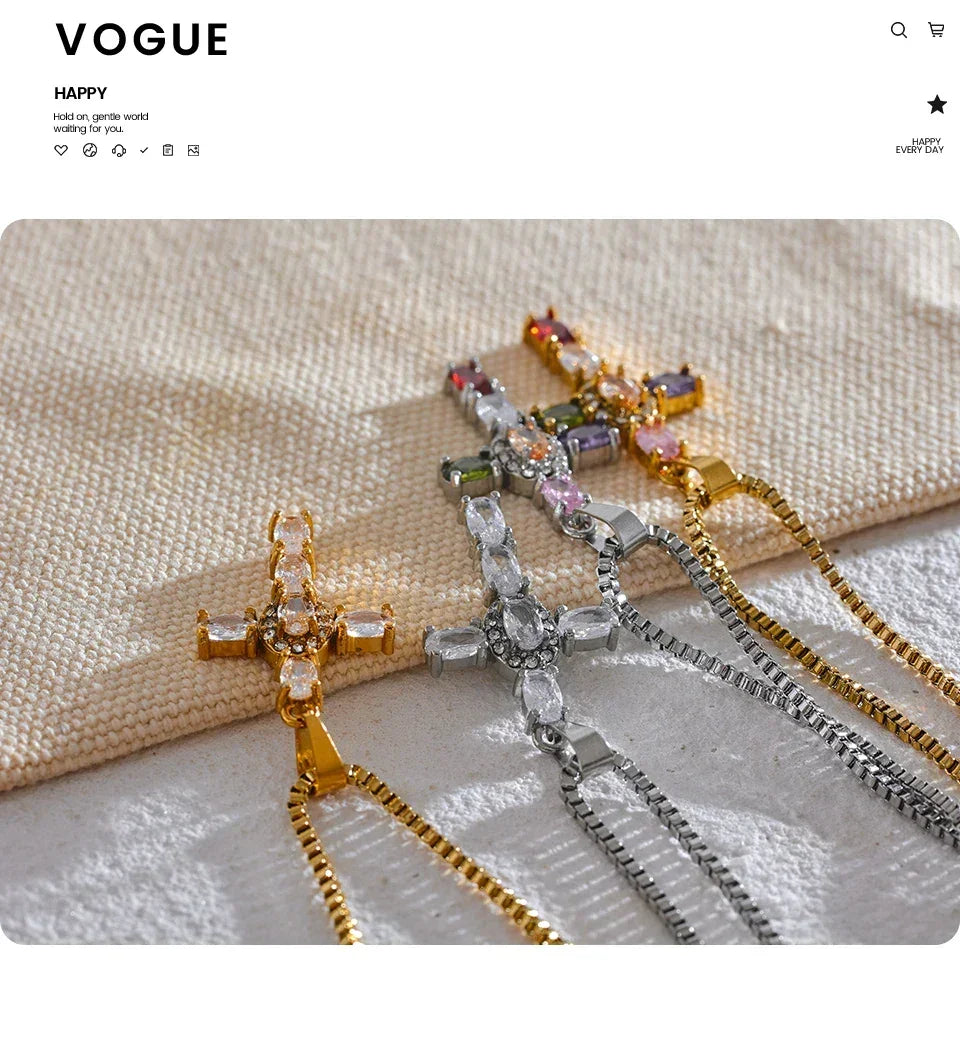 Halo Glow Cross Necklace - TM & CO. JEWELS 