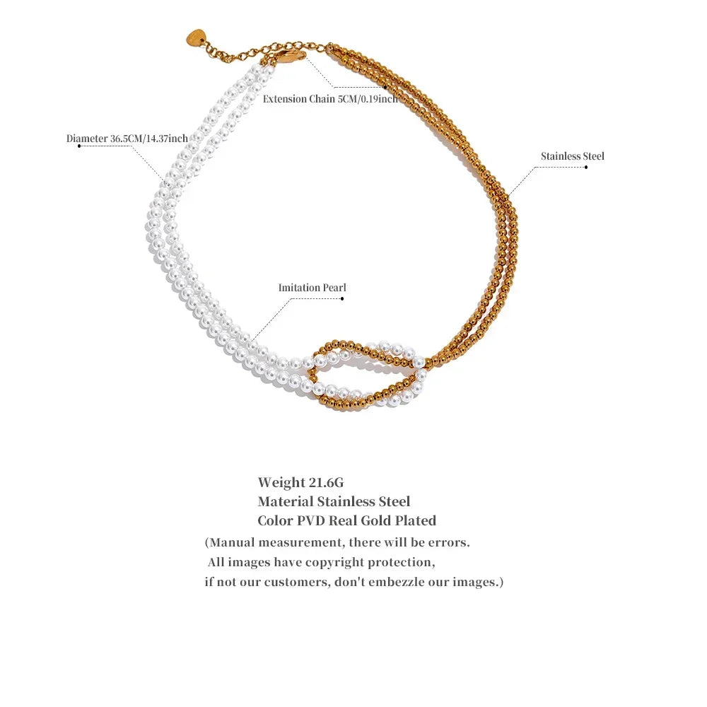 Aura Knot Pearl Choker - TM & CO. JEWELS 