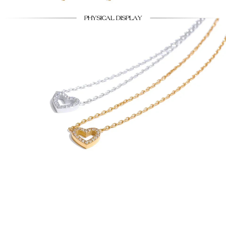 Hollow Heart Necklace - TM & CO. JEWELS 
