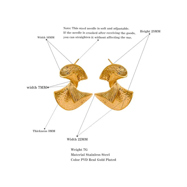 Golden Aura Wave Studs - TM & Co. Jewels