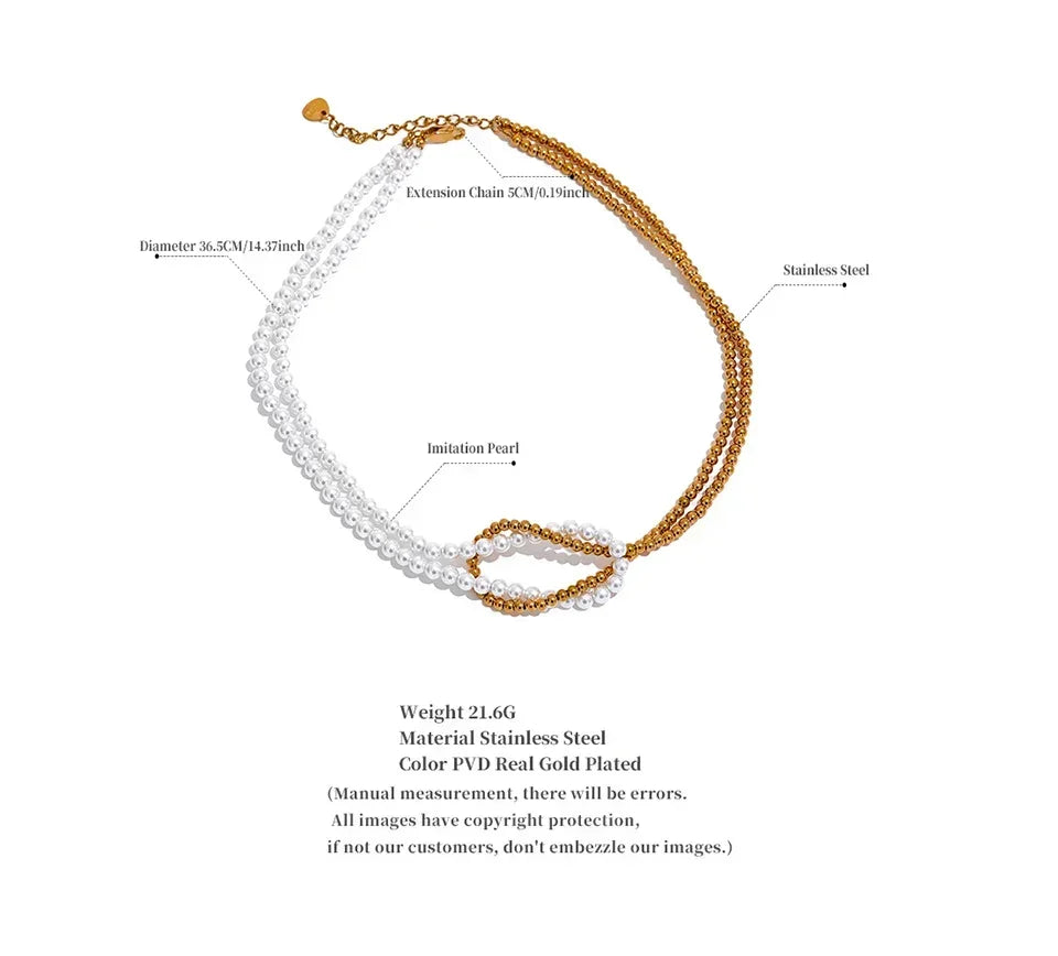 Aura Knot Pearl Choker - TM & CO. JEWELS 