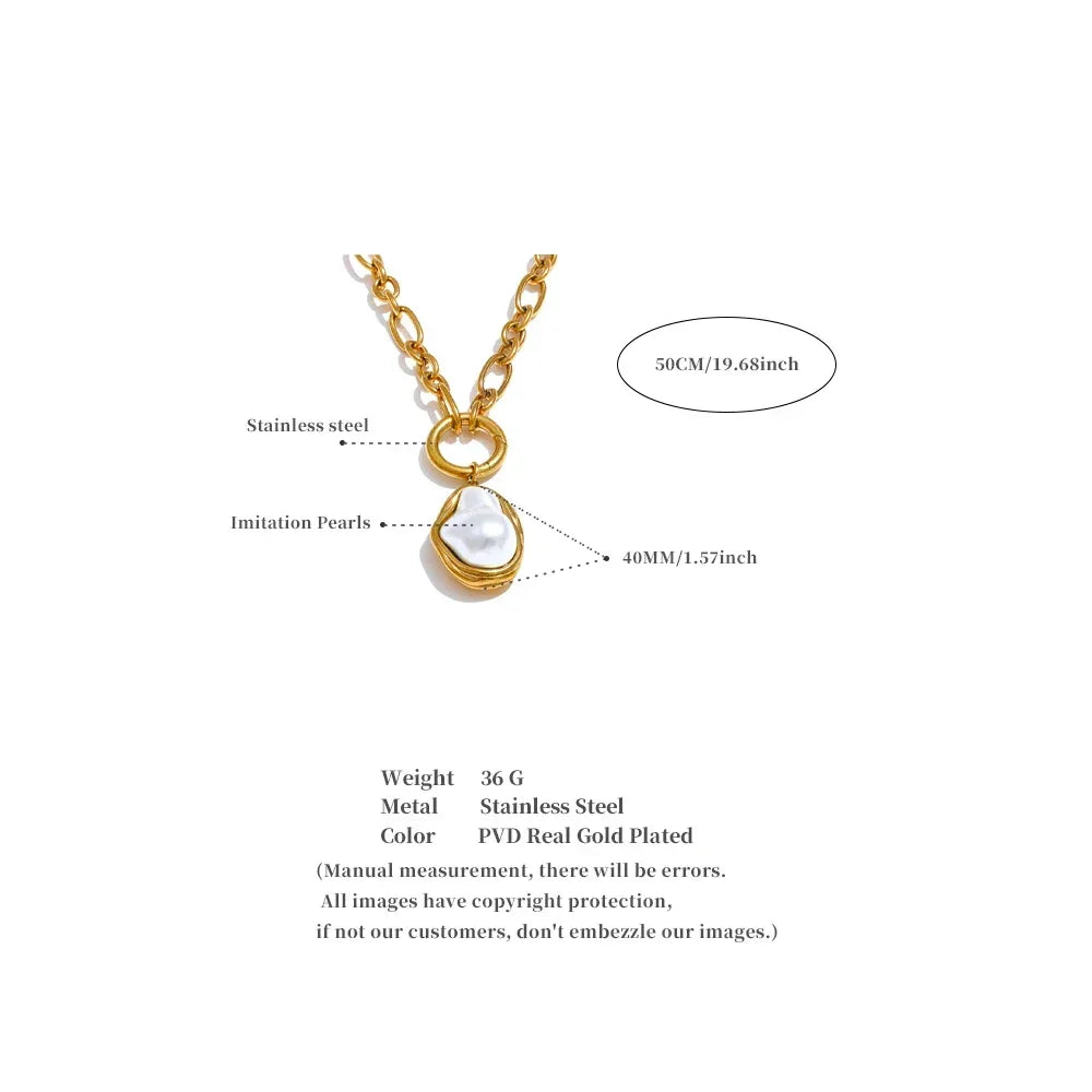 Baroque Gold Lariat - TM & CO. JEWELS 