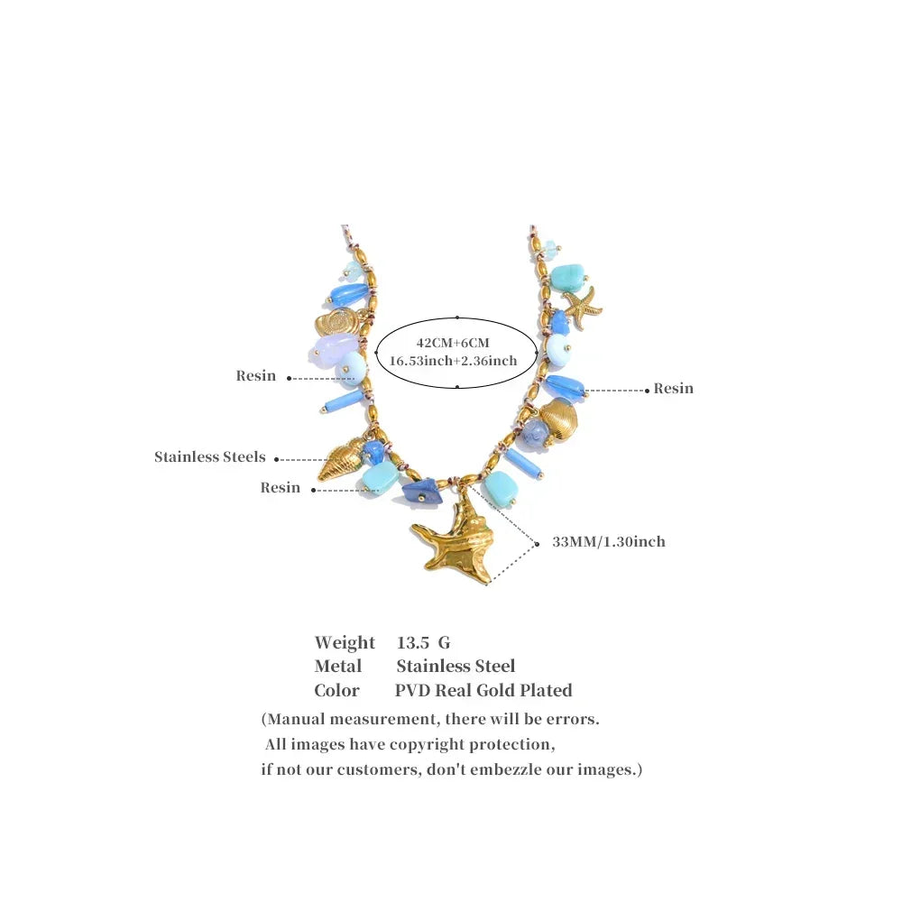 Starfish Kisses Charm Necklace - TM & CO. JEWELS 