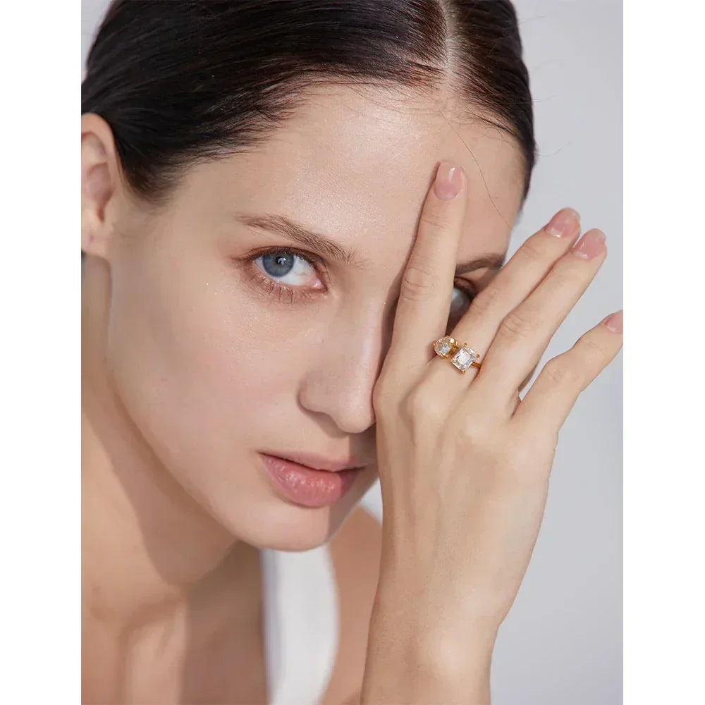 Aqua Aurora Charm Ring - TM & CO. JEWELS 