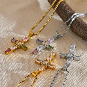 Halo Glow Cross Necklace - TM & CO. JEWELS 