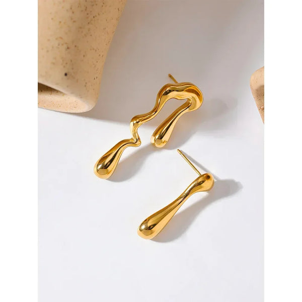 Asymmetry Unusual Big Stud Earrings - TM & CO. JEWELS 
