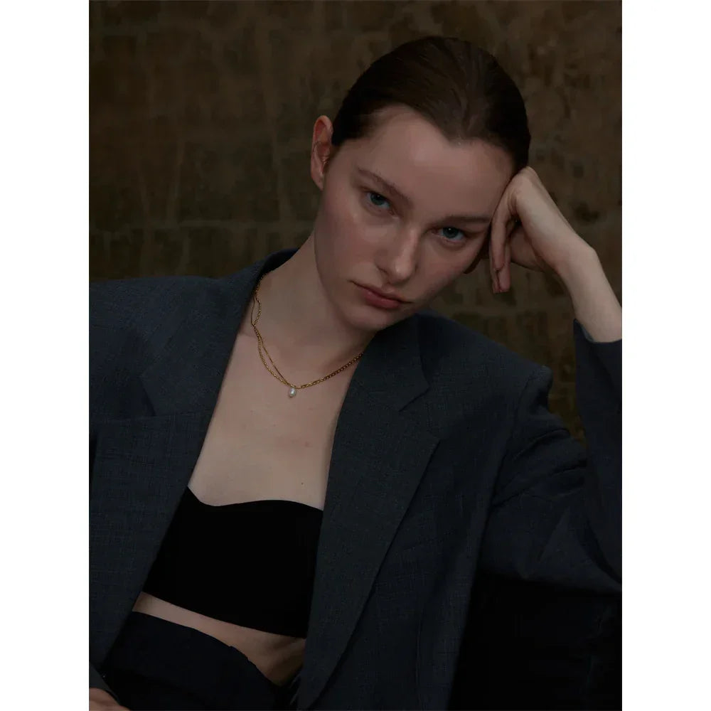 Aura Double Chain Pendant - TM & CO. JEWELS 