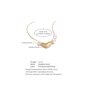 Adore Pearl Heart Pendant - TM & CO. JEWELS 