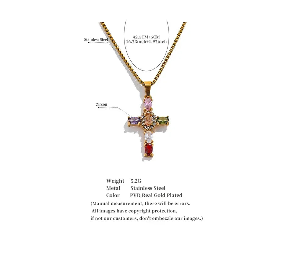 Halo Glow Cross Necklace - TM & CO. JEWELS 