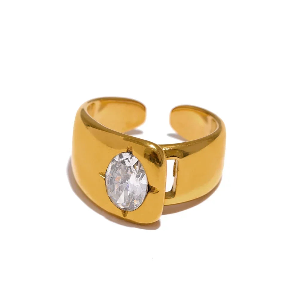 Chunky Charm Zirconia Ring - TM & CO. JEWELS 
