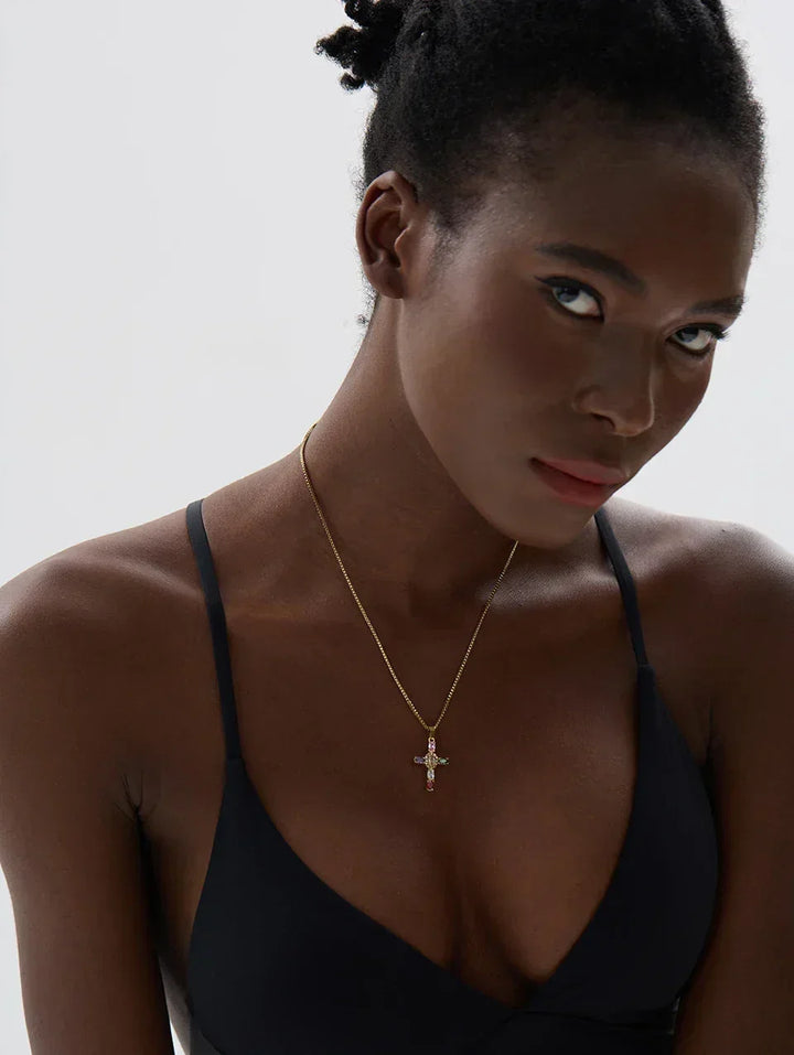 Halo Glow Cross Necklace - TM & CO. JEWELS 