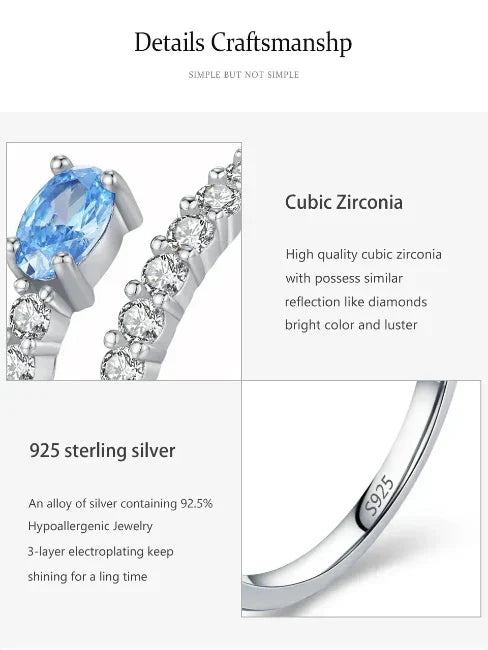 Azure Grace Open Ring - TM & Co. Jewels