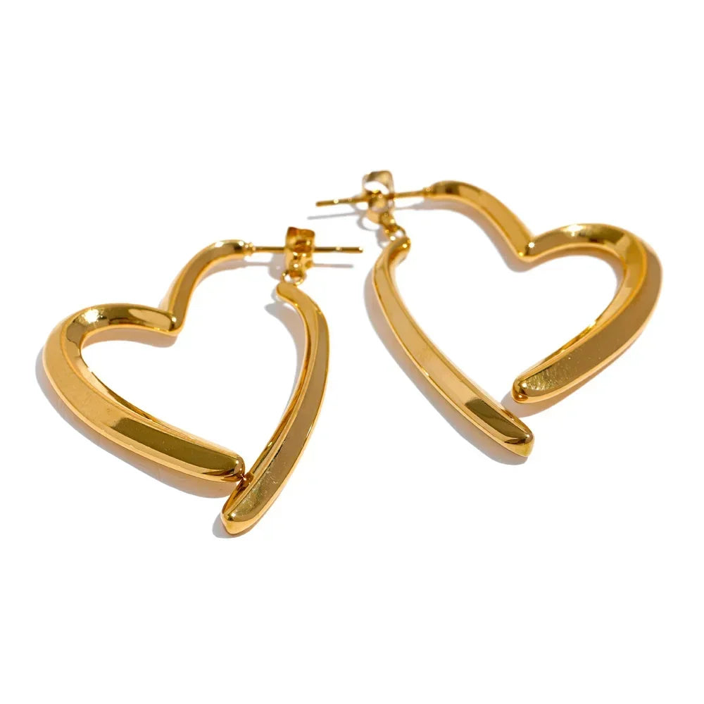 Floating Heart Hoop Earrings - TM & Co. Jewels