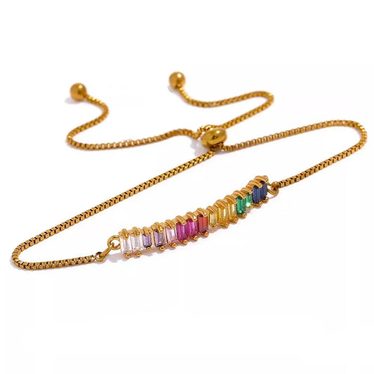 Rainbow Ripple Zirconia Bracelet - TM & Co. Jewels