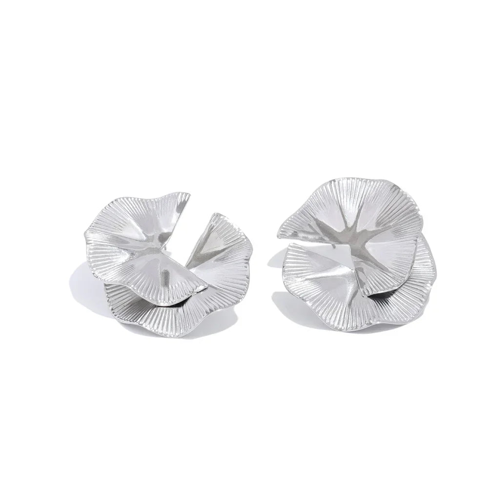 Golden Petal Statement Studs - TM & Co. Jewels