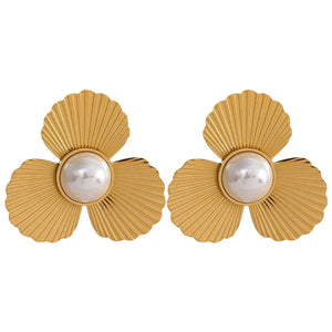 Pearl Petal Earrings