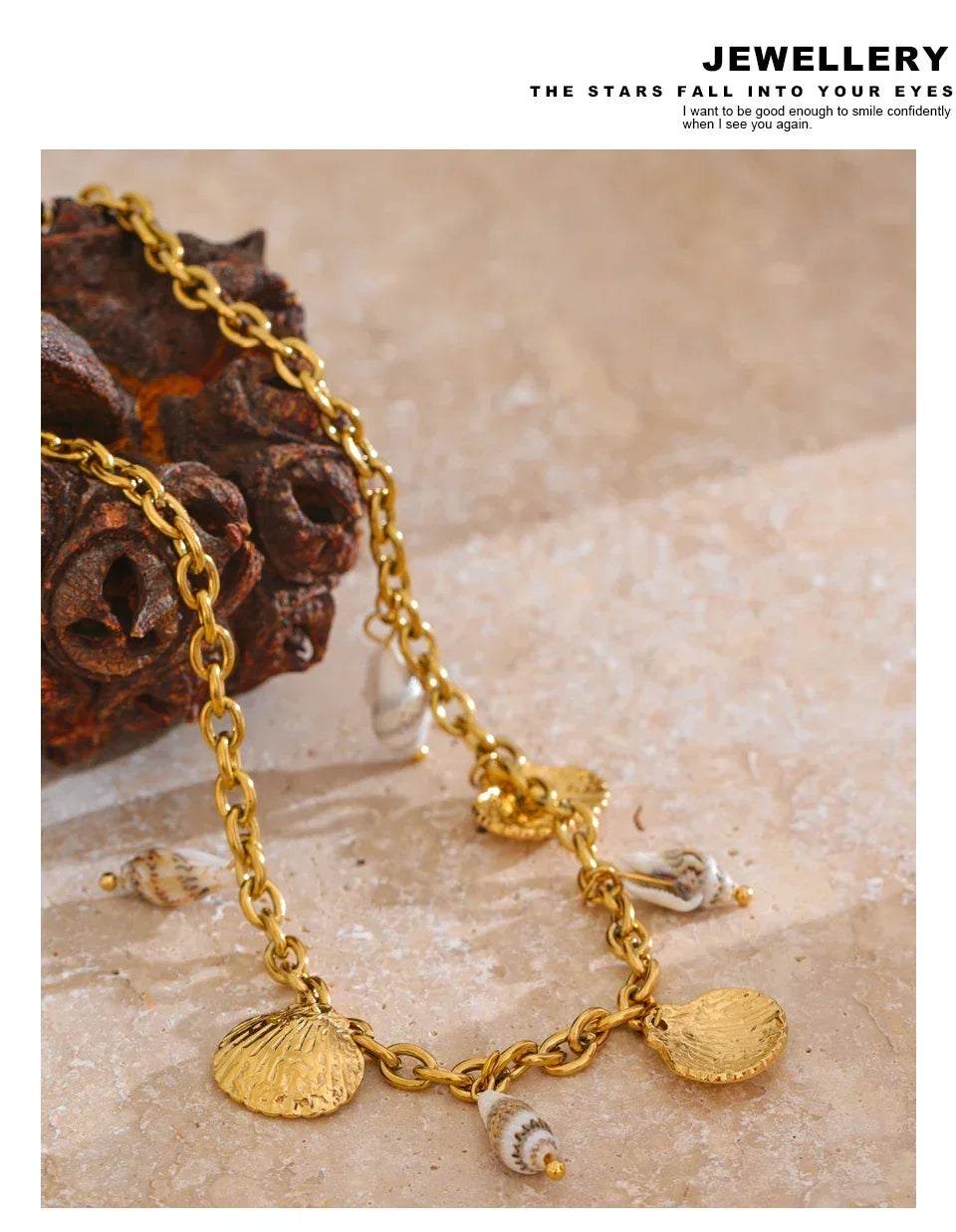 Gilded Shell Pendant - TM & CO. JEWELS 