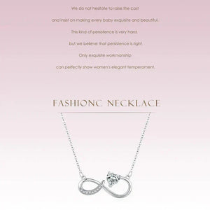 Necklace with infinity design on a pink background-Glowing Heart Charm Necklace - TM & CO. JEWELS 