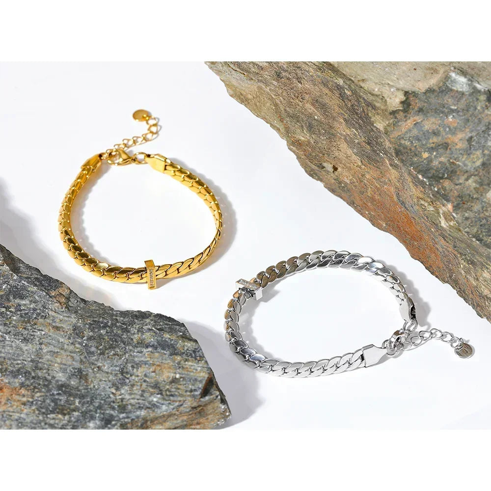 Aqua Luxe Waterproof Cuban Bangle - TM & CO. JEWELS 