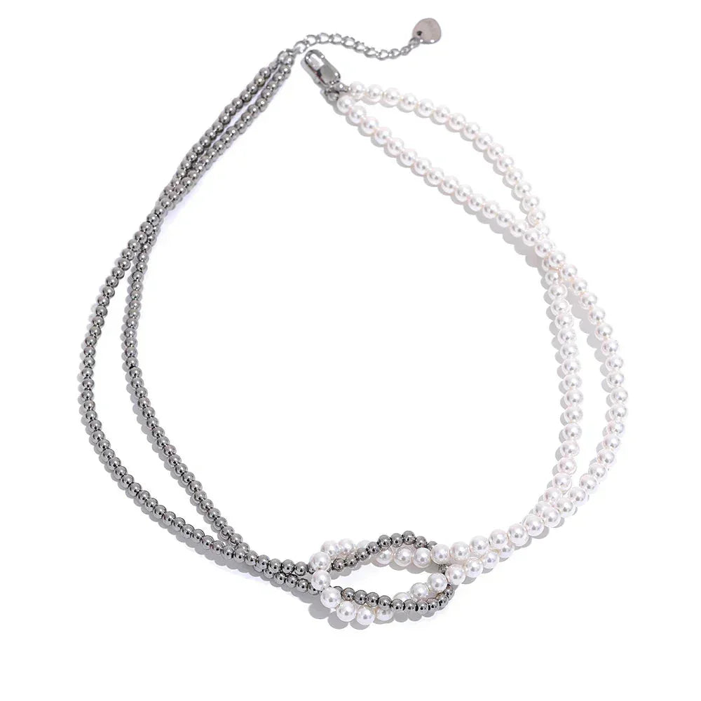 Aura Knot Pearl Choker - TM & CO. JEWELS 