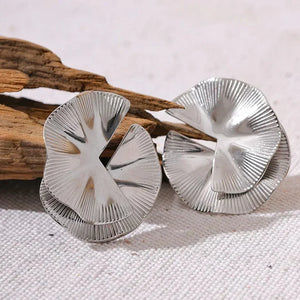 Golden Petal Statement Studs - TM & Co. Jewels