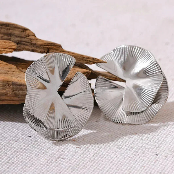 Golden Petal Statement Studs - TM & Co. Jewels