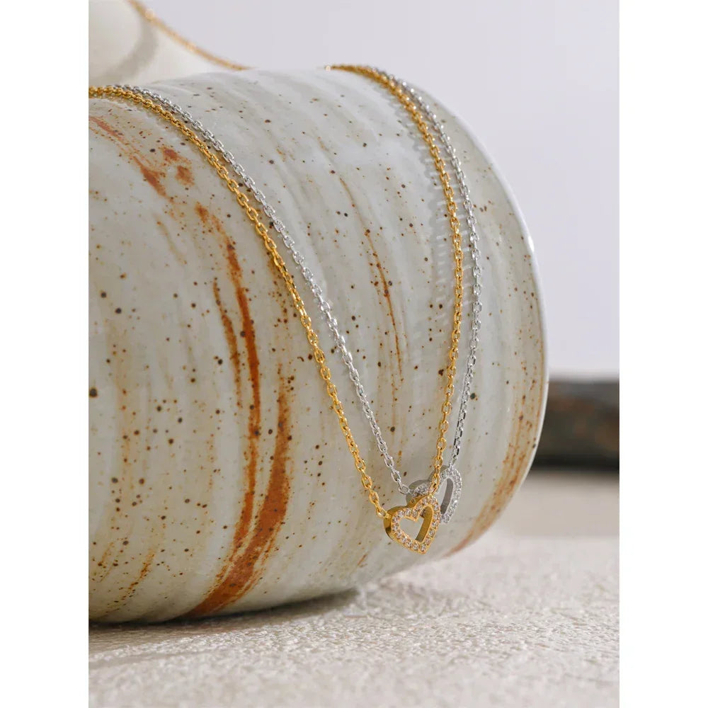 Hollow Heart Necklace - TM & CO. JEWELS 