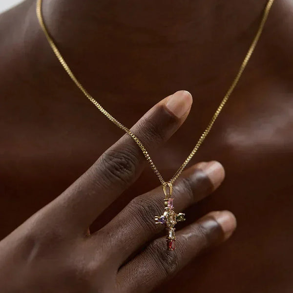 Halo Glow Cross Necklace - TM & CO. JEWELS 