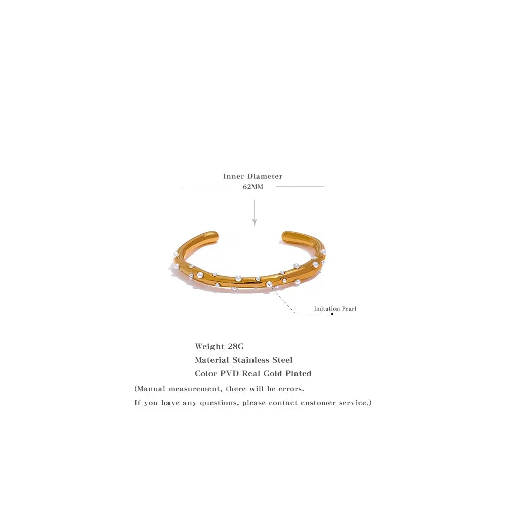 Golden Pearl Charm Bangle - TM & Co. Jewels