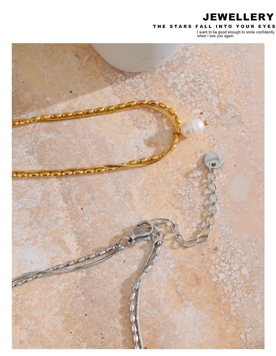 Aura Double Chain Pendant - TM & CO. JEWELS 