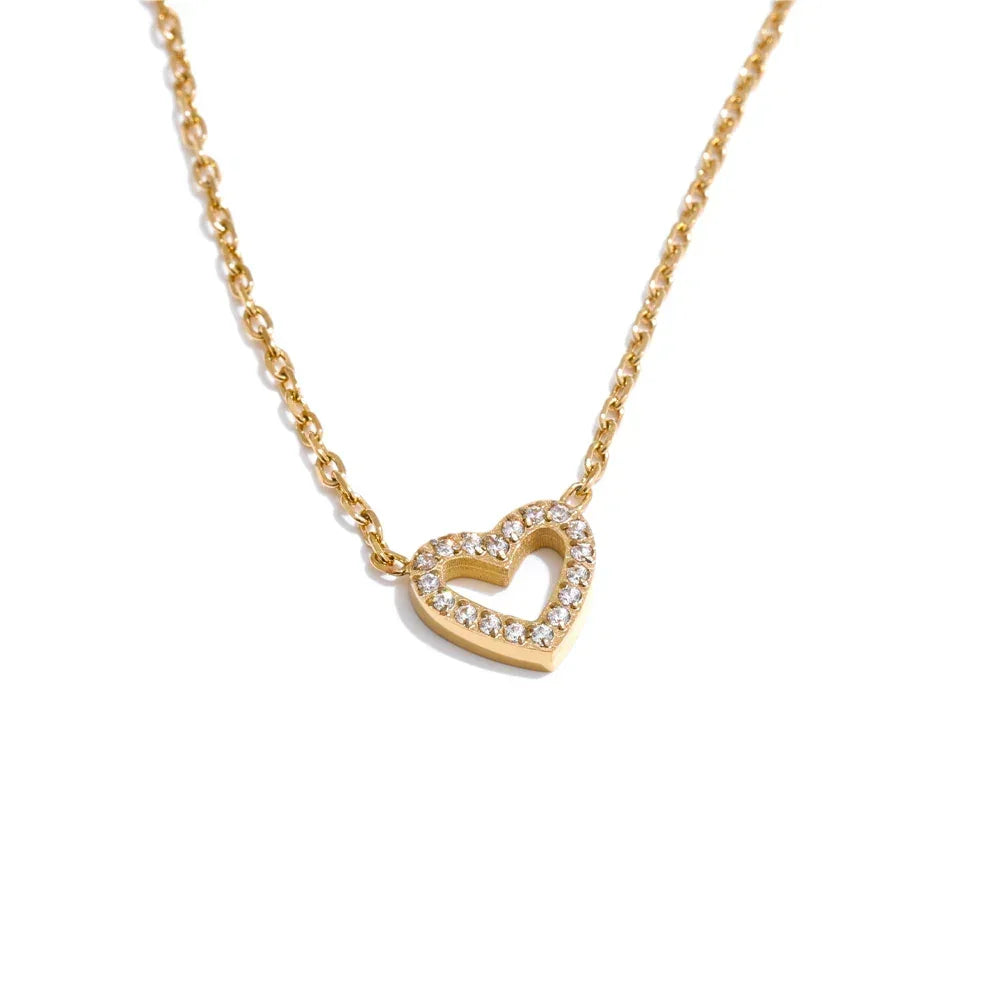 Hollow Heart Necklace - TM & CO. JEWELS 