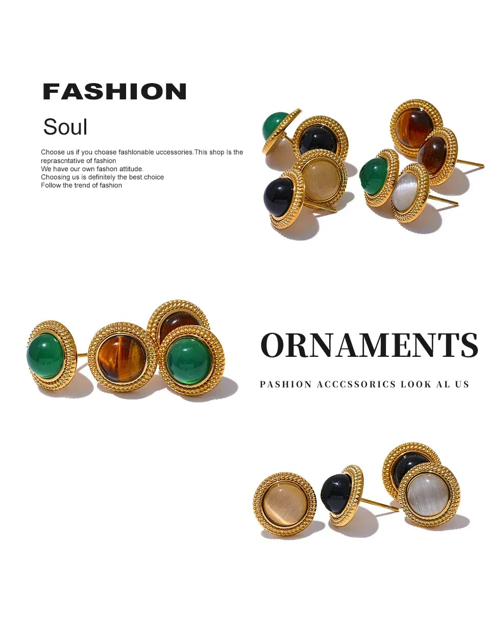 Harmony Stone Studs - TM & Co. Jewels