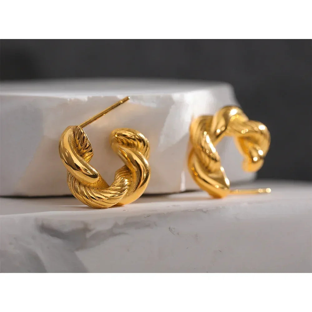 Twisted Glam Geometric Hoops - TM & Co. Jewels