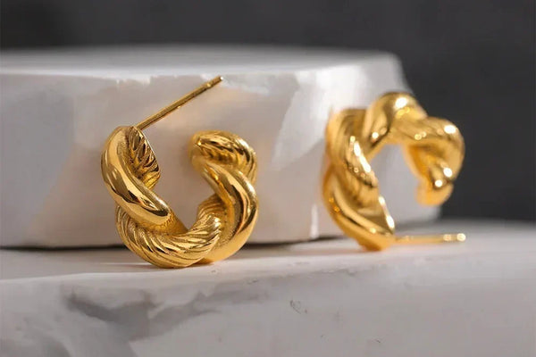 Twisted Glam Geometric Hoops - TM & Co. Jewels