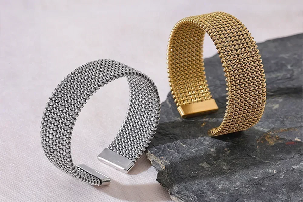 Aqua Flow Statement Steel Bangle - TM & CO. JEWELS 