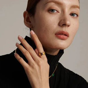 Golden Edge Geometric Ring - TM & Co. Jewels