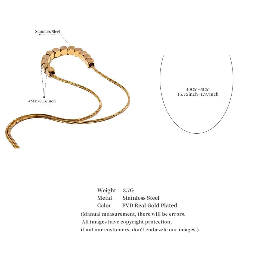 ModSquare Steel Beads Necklace - TM & Co. Jewels