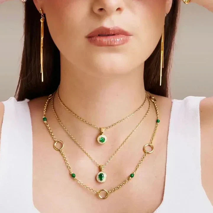 natural-gemstone-jewellery-pvd-18k-gold-necklace-set - TM & CO. JEWELS 