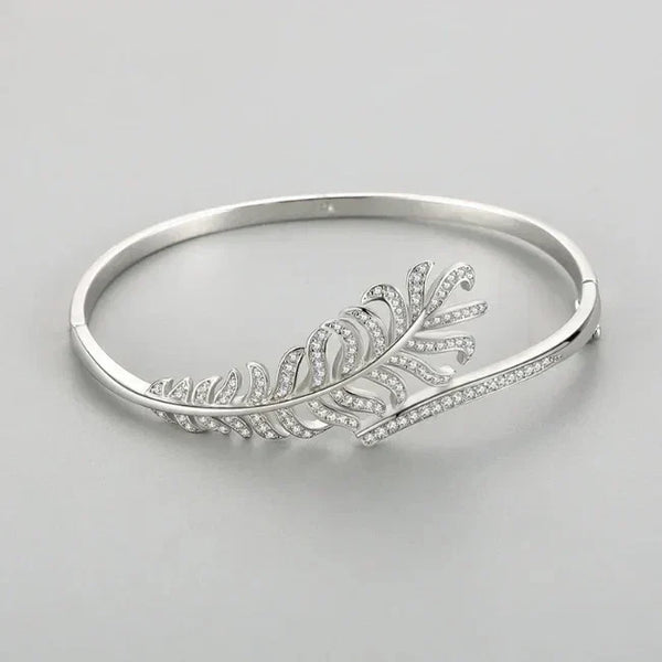 Clear Silver Feather Band - TM & CO. JEWELS 
